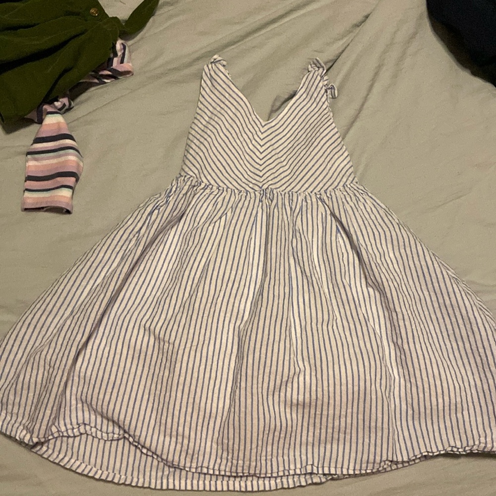 Blue and white dress